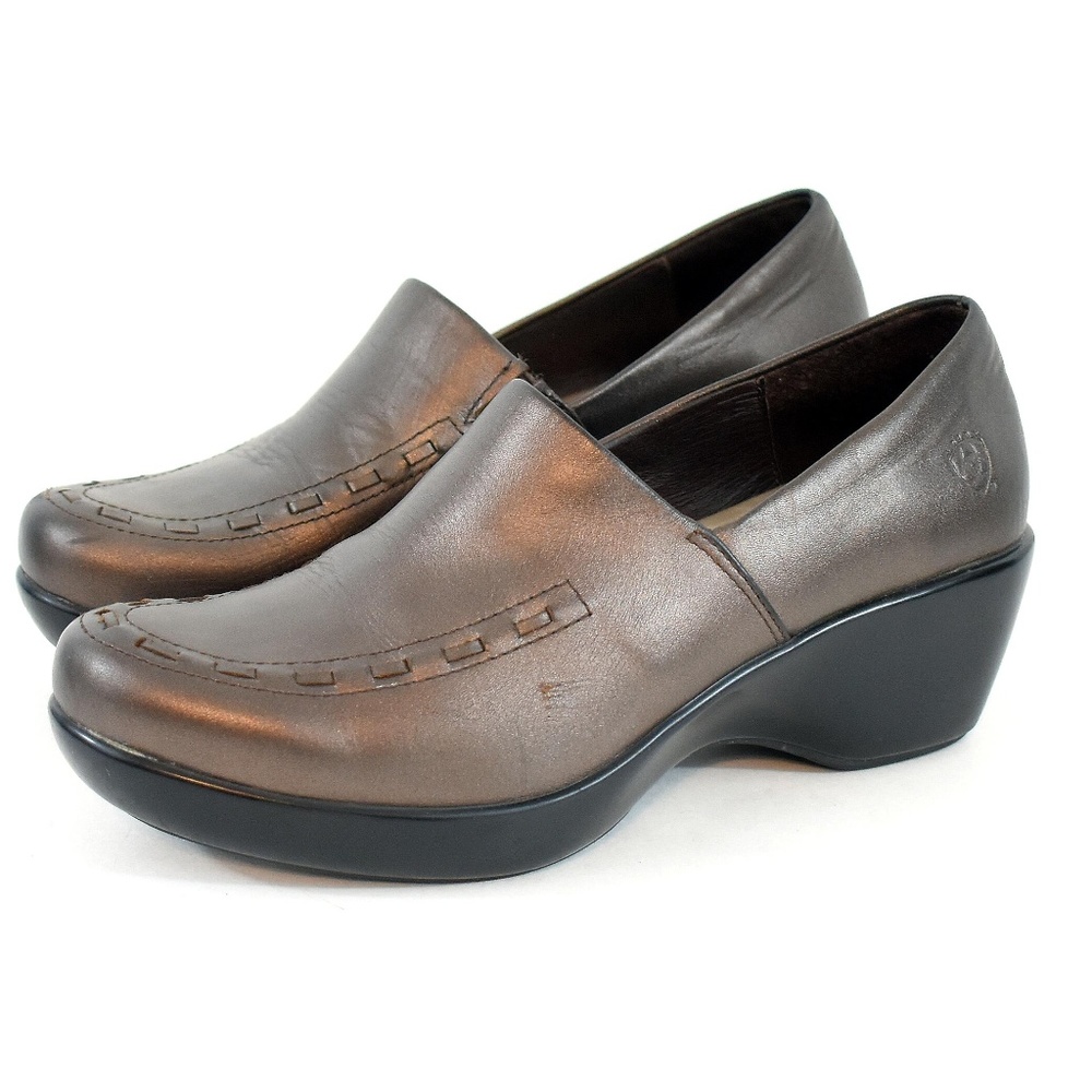 ARIAT Women's Gray Leather Expert Clog SD EUC